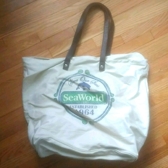 SeaWorld Bags Seaworld Canvas And Leather Tote Poshmark